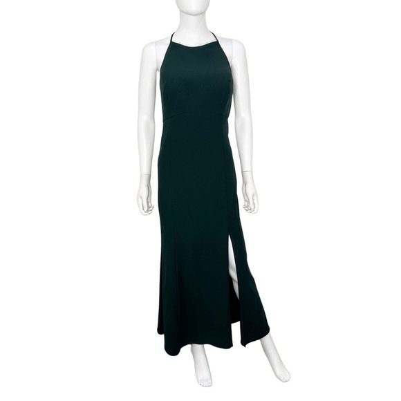 Amsale Bridesmaid Imani Open Back Gown Long Maxi Dress in Emerald Green Size 14 - Picture 2 of 16